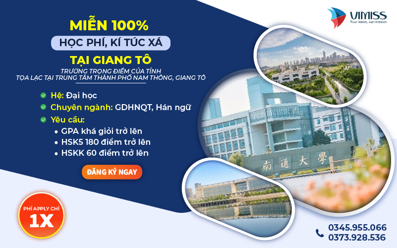 MIỄN 100% HỌC PHÍ, KÍ TÚC XÁ ĐẠI HỌC TẠI TỈNH GIANG TÔ XINH ĐẸP