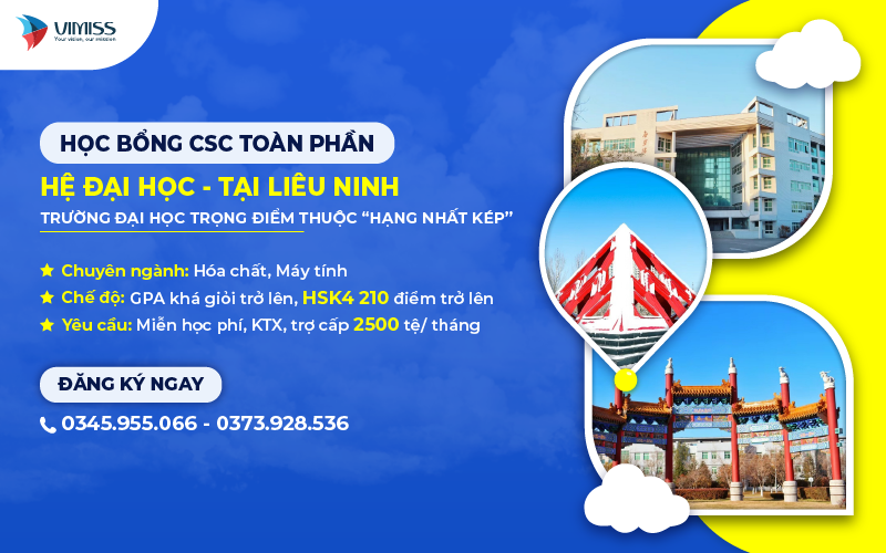 HỌC BỔNG CSC TOÀN PHẦN HỆ ĐẠI HỌC TẠI LIÊU NINH
