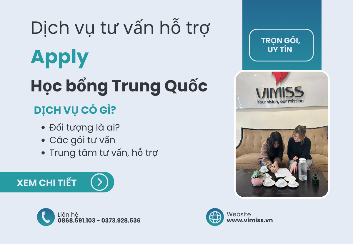 Dịch vụ tư vấn hỗ trợ apply học bổng Trung Quốc | Vimiss