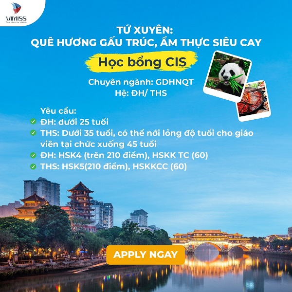 Săn học bổng CIS năm 2024 tại Tứ Xuyên