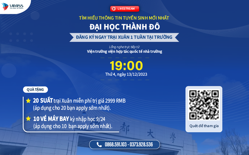 LIVESTREAM: CHINH PHỤC HỌC BỔNG 2024 ĐẠI HỌC THÀNH ĐÔ
